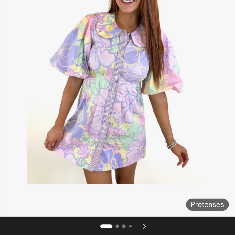 Karlie Multicolor neon pastel Floral Mini Dress